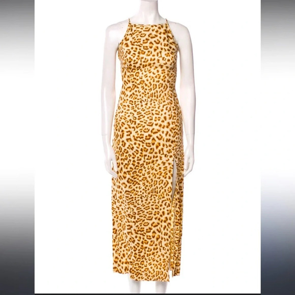 Escada Dresses & Skirts - Vintage animal print 100% linen Escada dress M $800 spring boho designer formal